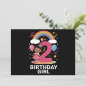 Twee jaar oud verjaardagsmeisje Schattige 2e verja Kaart (Staand voorkant)