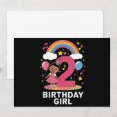 Twee jaar oud verjaardagsmeisje Schattige 2e verja Kaart (Voorkant / Achterkant)