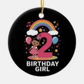 Twee jaar oud verjaardagsmeisje Schattige 2e verja Keramisch Ornament (Voorkant)