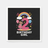 Twee jaar oud verjaardagsmeisje Schattige 2e verja Servet (Voorkant)