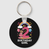 Twee jaar oud verjaardagsmeisje Schattige 2e verja Sleutelhanger (Voorkant)