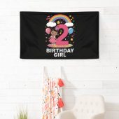 Twee jaar oud verjaardagsmeisje Schattige 2e verja Spandoek (Insitu)