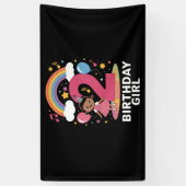 Twee jaar oud verjaardagsmeisje Schattige 2e verja Spandoek (Verticaal)
