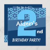 Twee jaar oude blauwe sterren voor jongen W724 Kaart (Voorkant / Achterkant)