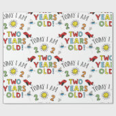 twee jaar oude jongen cadeaupapier (Vlak)