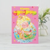 Twee jaar oude kleine meisjes gepersonaliseerde ve bedankkaart (Staand voorkant)