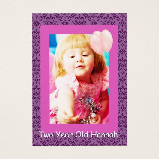 Twee jaar oude meisjes op de geboortenkaart visitekaartjes (Voorkant)