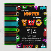 Twee jaar oude uitnodiging voor kleine monster op (Voorkant / Achterkant)