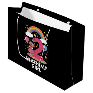 Twee jaar oude verjaardagsmeisje Cute 2e verjaarda Groot Cadeauzakje