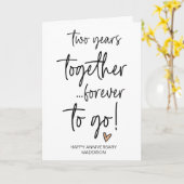 twee jaar samen bruiloft Jubileum echtgenoot vrouw Kaart (Gele Bloem)