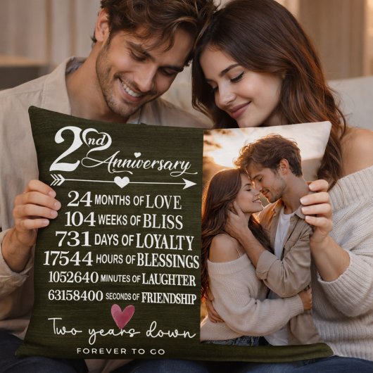 Twee Jaar Voorbij Voor Altijd Romantisch Cadeau Kussen