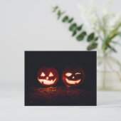 Twee Jack-o-Lanterns op Halloween Briefkaart (Staand voorkant)