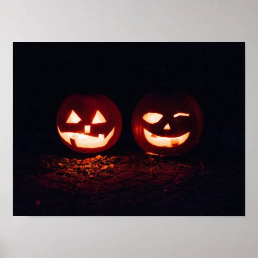 Twee Jack-o-Lanterns op Halloween Poster (Voorkant)