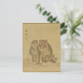 Twee Japans Apen Briefkaart (Staand voorkant)