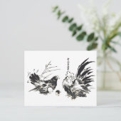 Twee Japans Kippen Briefkaart (Staand voorkant)