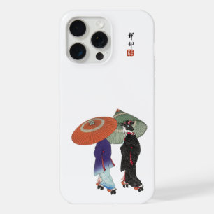  Twee Japans Vrouwen in de regen Ohara Koson iPhone 15 Pro Max Case