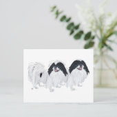 Twee Japanse Chin-honden Briefkaart (Staand voorkant)