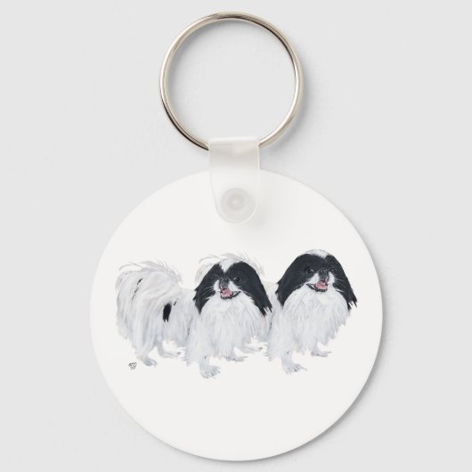 Twee Japanse Chin-honden Sleutelhanger (Voorkant)