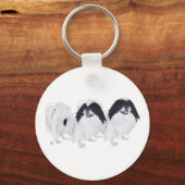 Twee Japanse Chin-honden Sleutelhanger (Voorkant)