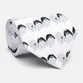 Twee Japanse Chin-honden Stropdas (Opgerold)