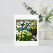 Twee Japanse Geisha's in een bloem Show Yokohama Briefkaart (Staand voorkant)