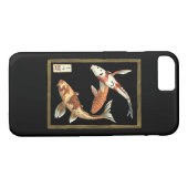 Twee Japanse Koi Goldfish op zwarte achtergrond Case-Mate iPhone Case (Achterkant (Horizontaal))