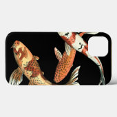 Twee Japanse Koi Goldfish op zwarte achtergrond Case-Mate iPhone Case (Achterkant (horizontaal))