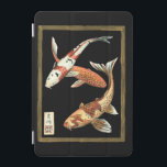 Twee Japanse Koi Goldfish op zwarte achtergrond iPad Mini Cover<br><div class="desc">Dit afbeelding vertegenwoordigt twee felkleurige oranje Koi Goldfish op een stijlvolle zwarte achtergrond. Deze hedendaagse,  fijne kunstdrukken van een traditioneel Japans en oosterse geïnspireerd detail zullen elk Zazzle product een teken geven.</div>