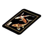 Twee Japanse Koi Goldfish op zwarte achtergrond Magneet (Linkerzijde)