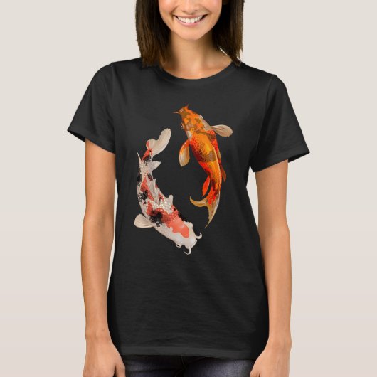 Twee Japanse Koi vissen T-shirt (Voorkant)