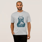 Twee Japanse Samurai-standbeelden ontwerp T-shirt (Voorkant volledig)