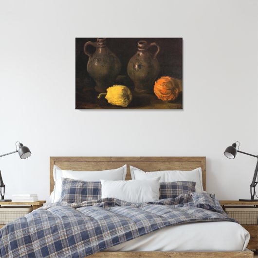 Twee Jars en twee Pumpkins van Vincent van Gogh Canvas Afdruk (Insitu (Slaapkamer))