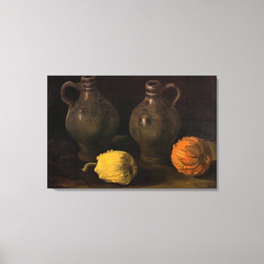 Twee Jars en twee Pumpkins van Vincent van Gogh Canvas Afdruk (Voorkant)