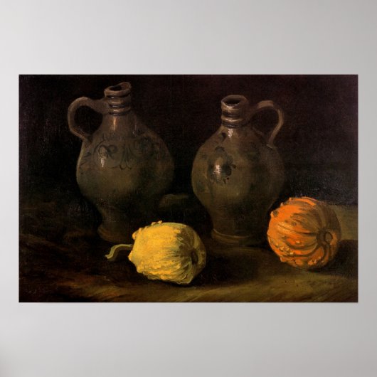 Twee Jars en twee Pumpkins van Vincent van Gogh Poster (Voorkant)