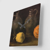 Twee Jars en twee Pumpkins van Vincent van Gogh Vierkante Klok (Hoek)