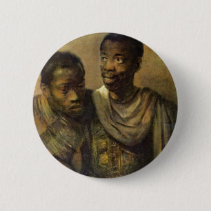 Twee jonge Afrikanen, Jonge door Rembrandt van Rij Ronde Button 5,7 Cm