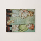 Twee Jonge Boys Puzzle/Jigzaag met tin Legpuzzel (Horizontaal)