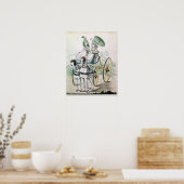 Twee jonge dames in calico-garnalen poster (Keuken)
