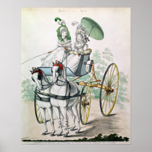 Twee jonge dames in calico-garnalen poster