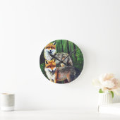 twee jonge Foxes-dieren natuur in het wild Ronde Klok (Huis)