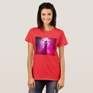 Twee jonge geliefden dansen op Valentijnsdag op ro T-shirt