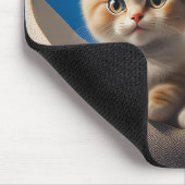 Twee jonge Kittens in een mandje met roze rozen Muismat (Hoek)