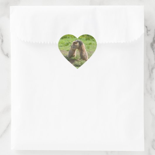 twee jonge marmos hart sticker (Tas)