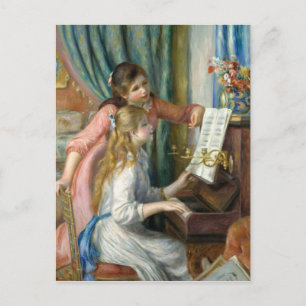 Twee jonge meisjes aan de piano - Pierre-Auguste R Briefkaart