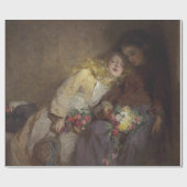 Twee jonge meisjes die naar huis terugkeren cadeaupapier (Vlak)