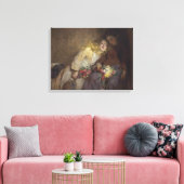 Twee jonge meisjes die naar huis terugkeren canvas afdruk (Insitu (Woonkamer))