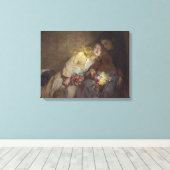 Twee jonge meisjes die naar huis terugkeren canvas afdruk (Insitu (Houten vloer))