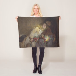 Twee jonge meisjes die naar huis terugkeren fleece deken