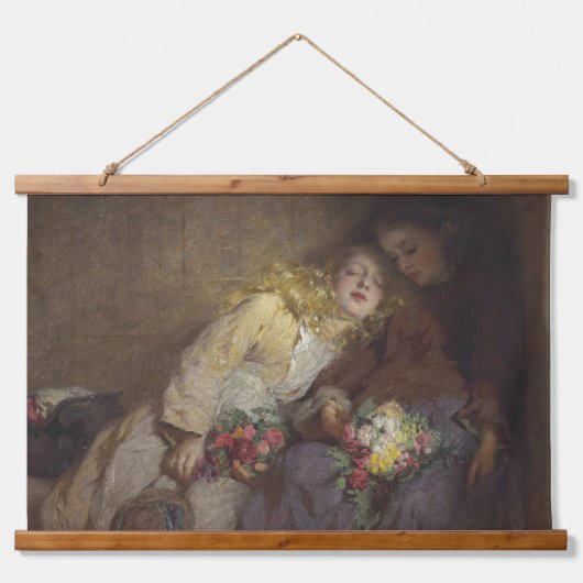 Twee jonge meisjes die naar huis terugkeren hangend wandkleed (Voorkant)