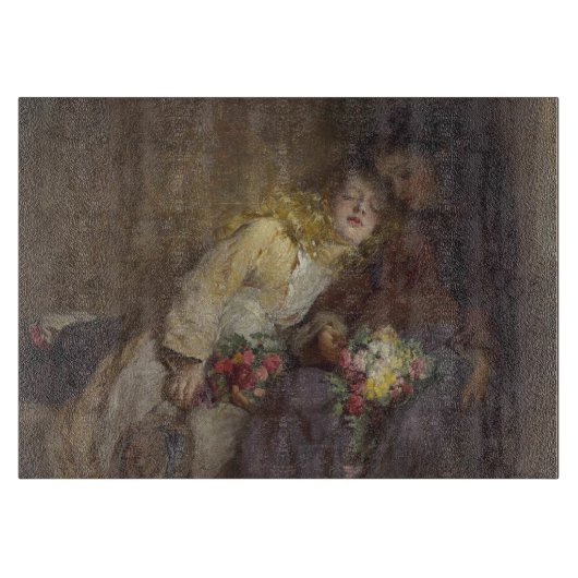 Twee jonge meisjes die naar huis terugkeren snijplank (Voorkant)